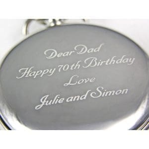 Silver coloured Photo Engraved Pocket Watch