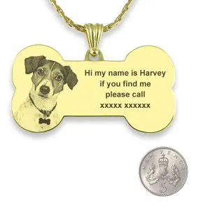 Personalised Dog Collar - Large Gold Plate Dog Tag - Image 2