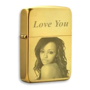 Gold Photo Engraved Lighter
