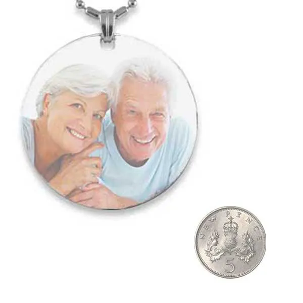 Rhodium Plate Large Colour Disc with 5p scale