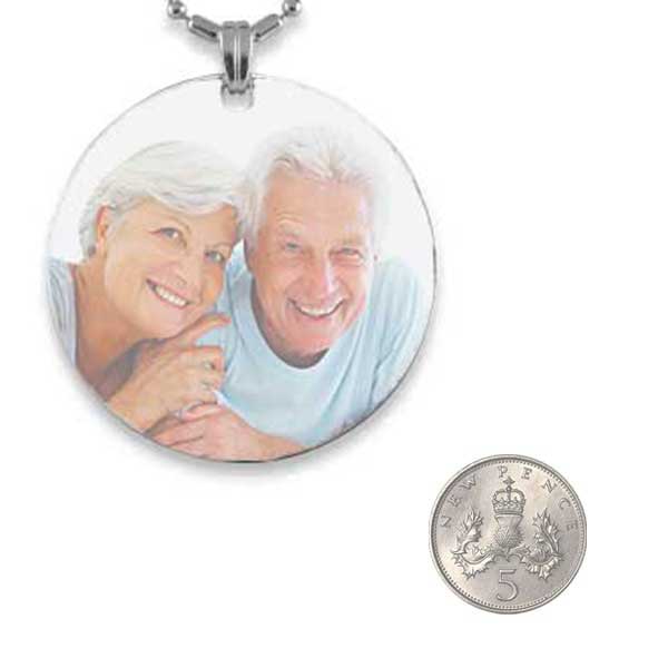 Rhodium Plate Large Colour Disc with 5p scale