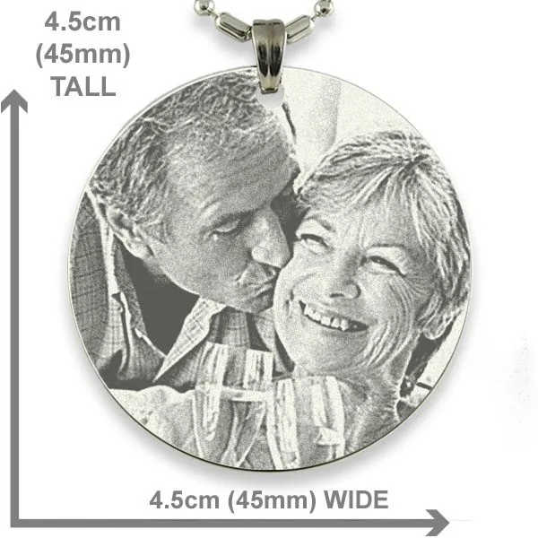 Dimensions of Rhodium Medallion Photo Pendant
