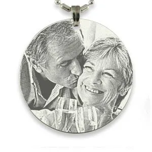 Rhodium Medallion Photo Pendant