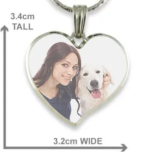 Rhodium Plate Deluxe Bevelled Curved Large Colour Heart