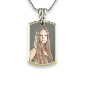 Small Deluxe Bevelled Colour Printed Dog Tag