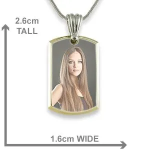 Dimensions Small Deluxe Bevelled Colour Printed Dog Tag