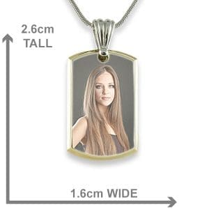 Dimensions Small Deluxe Bevelled Colour Printed Dog Tag