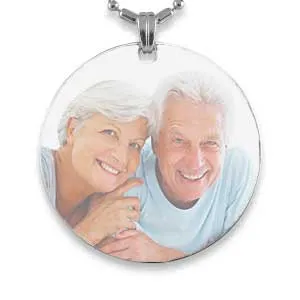 Rhodium Plate Large Colour Disc
