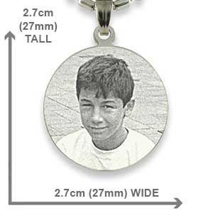 Dimensions of Silver 925 Medium Round Photo Pendant