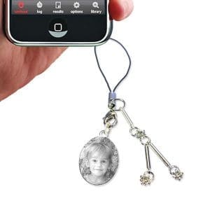 Mini Oval Engraved Photo Charm with Diamantes