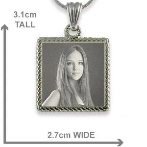 Rope Edged Square Photo Pendant - Image 3