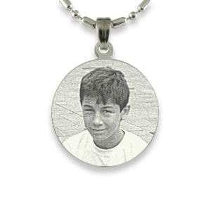 Silver 925 Medium Round Photo Pendant