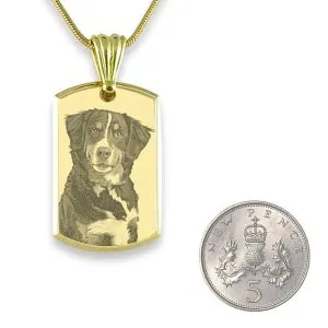 Pet Keepsake Jewellery - Gold Plate Bevelled Pendant - Image 3