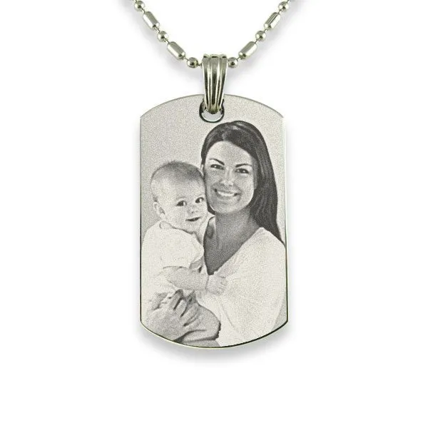 Photo Engraved Necklace - Personalised Photo Jewellery
