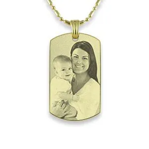 Gold plated Small Portrait Photo Pendant