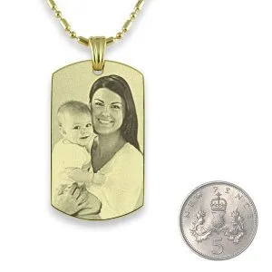 Gold plated Small Portrait Photo Pendant with 5p scale