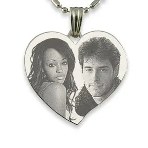 Stainless Steel Large Heart Photo Pendant