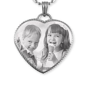 Engraved Photo Heart - Large Personalised Jewellery Keepsake