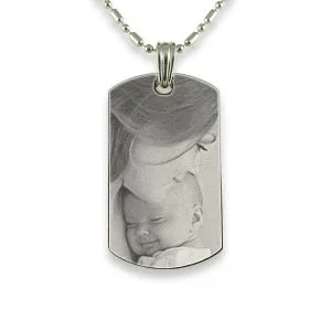 Face of Stainless Steel Small ID-Tag Photo Pendant