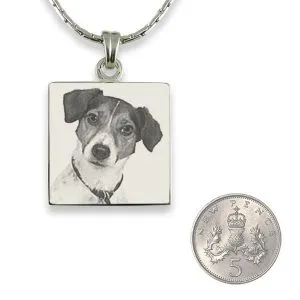 5p Scale Stainless steel Square Photo Pendant